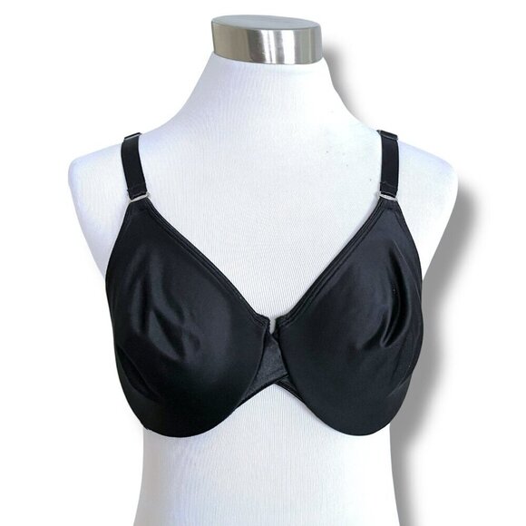 Bali 36C Bra Black No Slip Strap Seamless Unlined Undewire Full Coverage 3254 - Picture 3 of 6